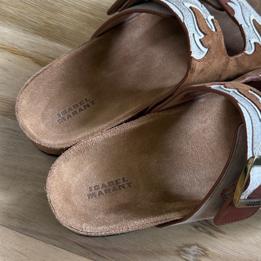 Isabel Marant Tan and Cream Sandals - Picture 3 of 5